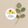 Sunflower Bridal Shower Stickers – Personalised Favour Labels – Custom Name & Date