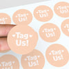 Tag Us Stickers | Peach Social Media Packaging Stickers for Small Businesses - Sticksy Prints Australia