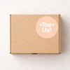 Tag Us Stickers | Peach Social Media Packaging Stickers for Small Businesses - Sticksy Prints Australia