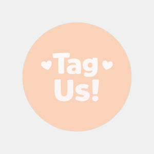 Tag Us Stickers | Peach Social Media Packaging Stickers for Small Businesses