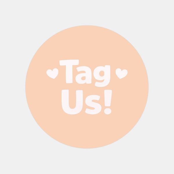 Tag Us Stickers | Peach Social Media Packaging Stickers for Small Businesses