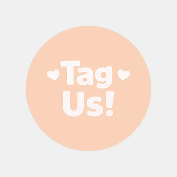 Tag Us Stickers | Peach Social Media Packaging Stickers for Small Businesses - Sticksy Prints Australia
