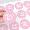 Tag Us Stickers | Pink Social Media Packaging Stickers for Small Businesses