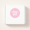 Tag Us Stickers | Pink Social Media Packaging Stickers for Small Businesses - Sticksy Prints Australia