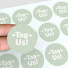 Tag Us Stickers | Sage Green Social Media Packaging Stickers for Small Businesses - Sticksy Prints Australia