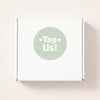 Tag Us Stickers | Sage Green Social Media Packaging Stickers for Small Businesses