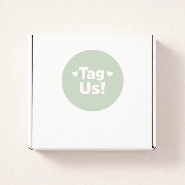 Tag Us Stickers | Sage Green Social Media Packaging Stickers for Small Businesses - Sticksy Prints Australia