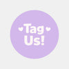 Tag Us Stickers | Social Media Packaging Stickers for Small Businesses Purple