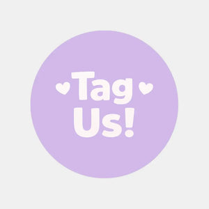 Tag Us Stickers | Social Media Packaging Stickers for Small Businesses Purple