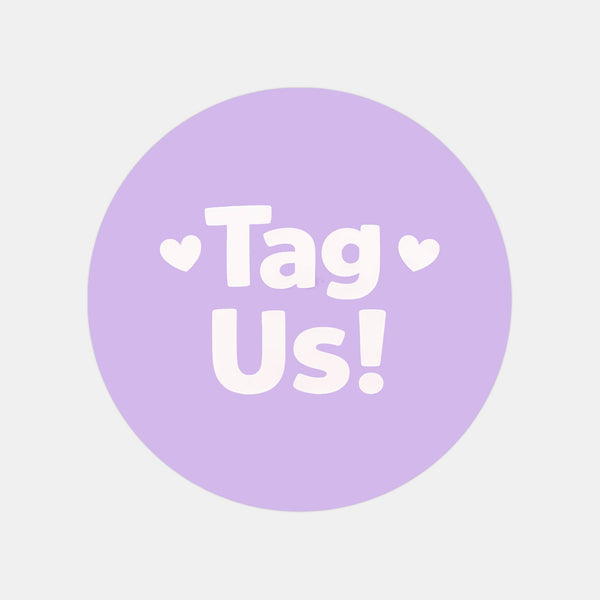 Tag Us Stickers | Social Media Packaging Stickers for Small Businesses Purple