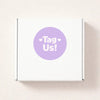 Tag Us Stickers | Social Media Packaging Stickers for Small Businesses Purple - Sticksy Prints Australia