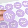 Tag Us Stickers | Social Media Packaging Stickers for Small Businesses Purple