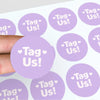 Tag Us Stickers | Social Media Packaging Stickers for Small Businesses Purple - Sticksy Prints Australia
