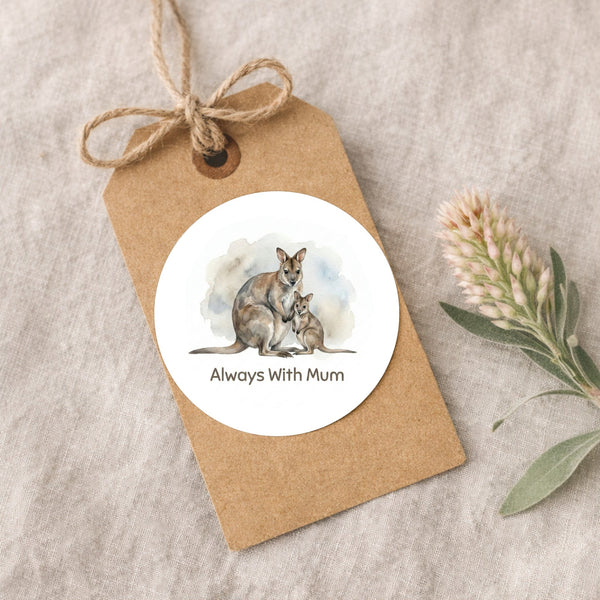 Tasmanian Pademelon Sticker – Always With Mum Mother & Joey Wildlife