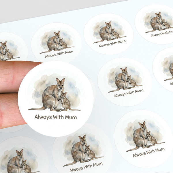 Tasmanian Pademelon Sticker – Always With Mum Mother & Joey Wildlife