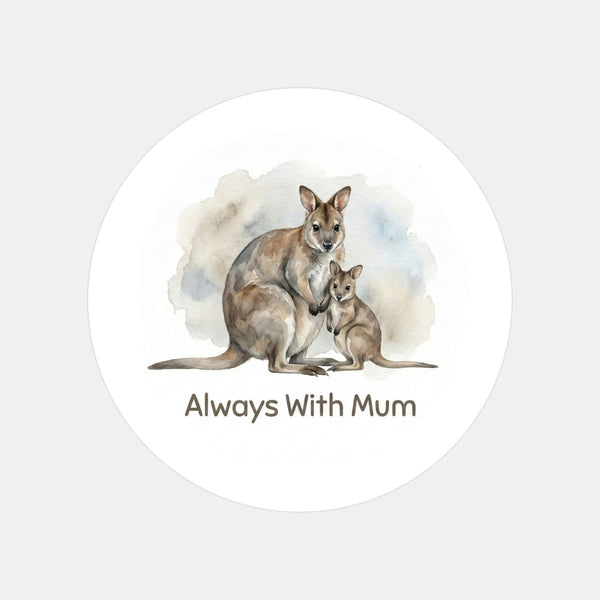 Tasmanian Pademelon Sticker – Always With Mum Mother & Joey Wildlife