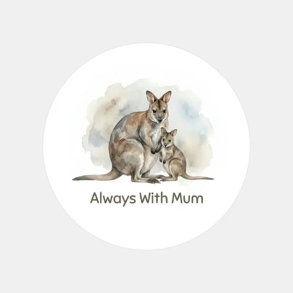 Tasmanian Pademelon Sticker – Always With Mum Mother & Joey Wildlife - Sticksy Prints Australia