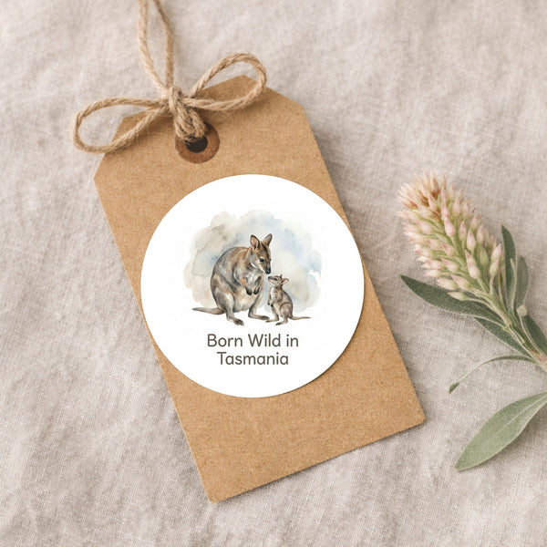 Tasmanian Pademelon Sticker – Born Wild in Tasmania Mother & Joey Wildlife