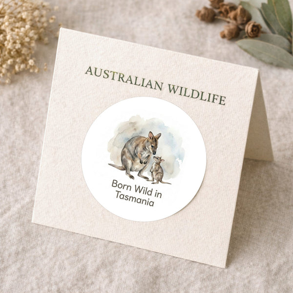 Tasmanian Pademelon Sticker – Born Wild in Tasmania Mother & Joey Wildlife