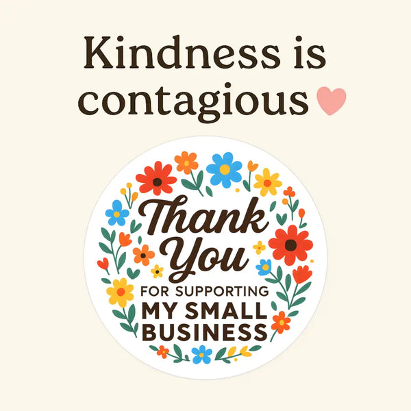Thank You for Supporting My Small Business Stickers – Bright Floral Edition