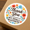 Thank You for Supporting My Small Business Stickers – Bright Floral Edition