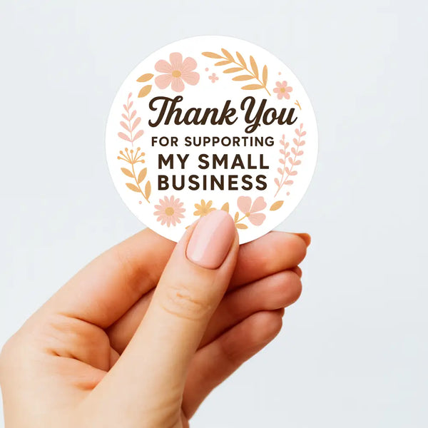 Thank You for Supporting My Small Business Stickers Delicate Floral