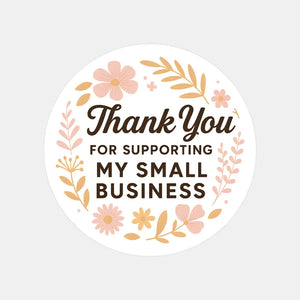 Thank You for Supporting My Small Business Stickers Delicate Floral