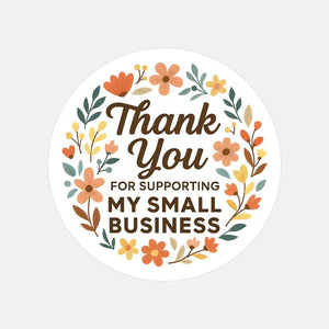 Thank You for Supporting My Small Business Stickers Floral Boho