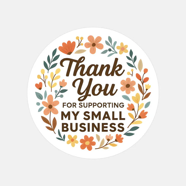 Thank You for Supporting My Small Business Stickers Floral Boho