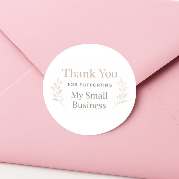 Thank You for Supporting My Small Business Stickers | Neutral Packaging Labels | Small Business Stickers Australia