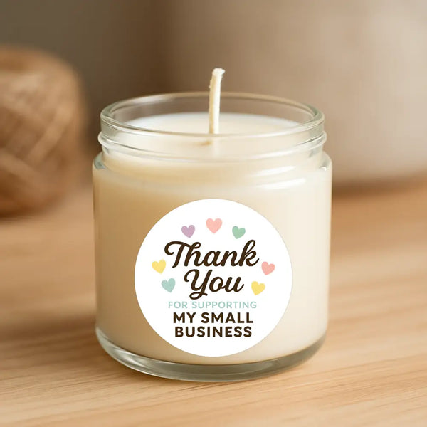 Thank You for Supporting My Small Business Stickers – Rainbow Hearts