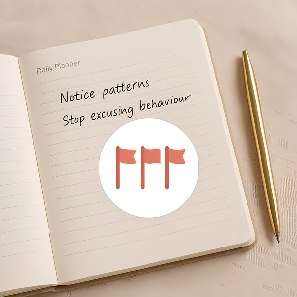 Three Red Flags Sticker | Funny Dating Sticker for Journals Planners & Modern Dating Humour