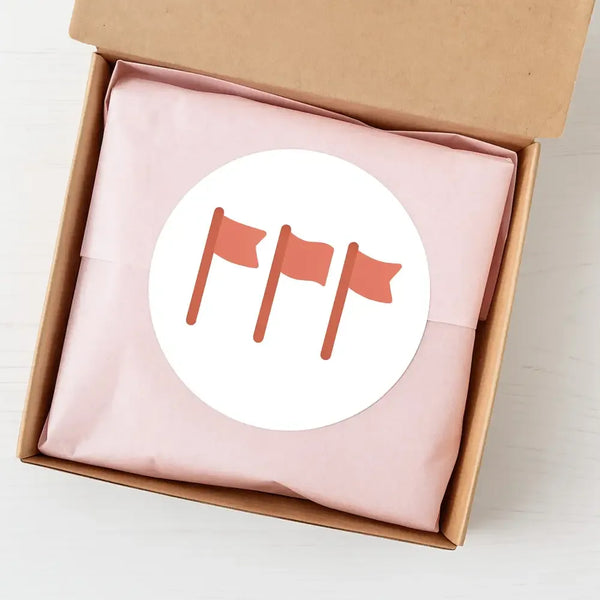 Three Red Flags Sticker | Funny Dating Sticker for Journals, Planners & Modern Dating Humour - Sticksy Prints Australia