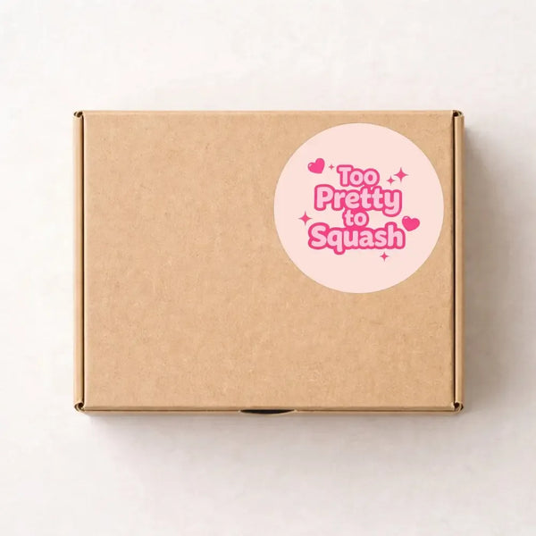 Too Pretty to Squash Stickers | Cute Do Not Squash Parcel Labels for Small Businesses - Sticksy Prints Australia