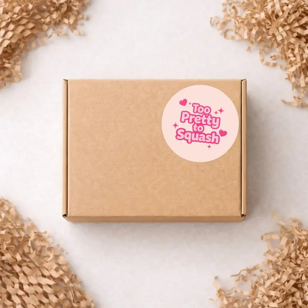 Too Pretty to Squash Stickers | Cute Do Not Squash Parcel Labels for Small Businesses - Sticksy Prints Australia