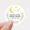 Twinkle Twinkle Baby Shower Stickers – Personalised Moon & Stars Favour Labels - Sticksy Prints Australia