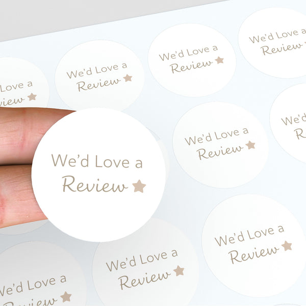 We’d Love a Review Stickers | Small Business Packaging Labels