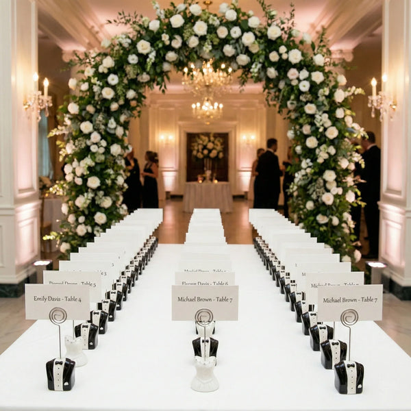 100 Bulk Buy Pack of 50 Bride 50 Groom Wedding Name Card Place Stand - Wedding Table Decoration Bomboniere Favour Gift - Sticksy Prints Australia