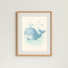 Whale Nursery Wall Art Print | Ocean Animal Watercolour | Digital Download