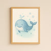 Whale Nursery Wall Art Print | Ocean Animal Watercolour | Digital Download