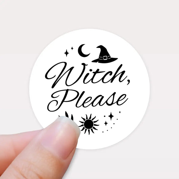 “Witch Please” (Black & White Edition Candle Label Stickers