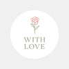 With Love Rose Stickers – Elegant Valentine Gift Seals