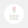 With Love Rose Stickers – Elegant Valentine Gift Seals - Sticksy Prints Australia