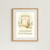 Woodland Owl Dreams Nursery Wall Art Print – Sleepy Owl Printable (Digital Download)