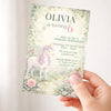 Woodland Unicorn Birthday Invitations | Personalised Enchanted Party Invites - Sticksy Prints Australia