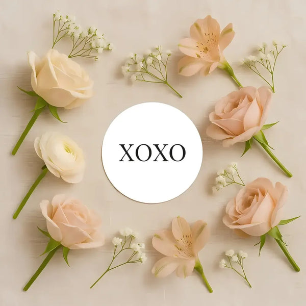 XOXO Valentine Stickers – Minimalist Romantic Gift Seals - Sticksy Prints Australia