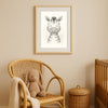 Zebra Nursery Wall Art Print – Safari Animal Watercolour (Digital Download)