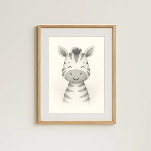 Zebra Nursery Wall Art Print – Safari Animal Watercolour (Digital Download)